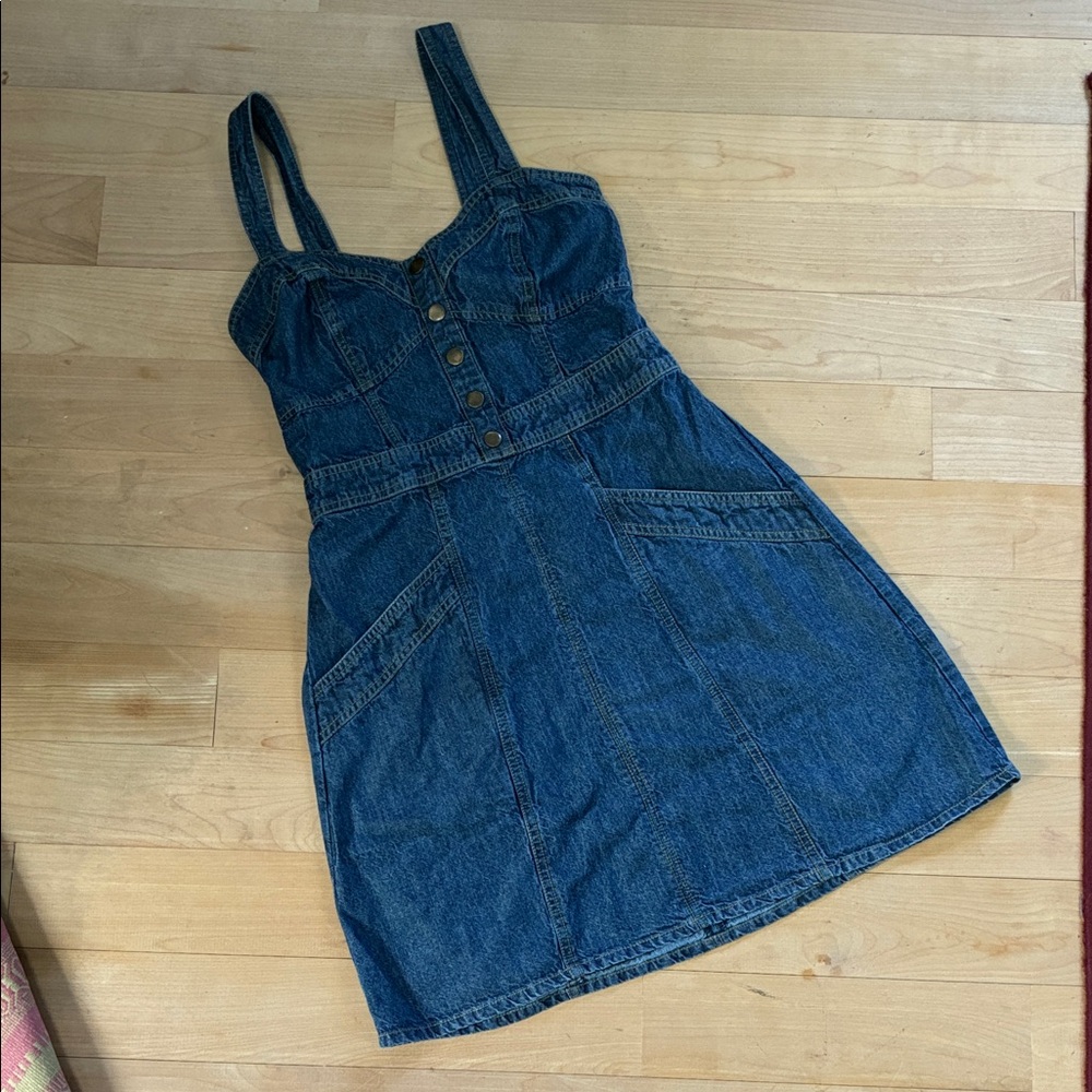 Japna Blue Denim Sweetheart Mini Dress
